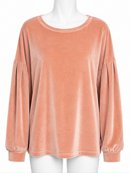 a new day Tops - Velvet Sweatshirt XXL Soft Pink Cozy Pullover Long Sleeve Oversized Womens‎ Top
